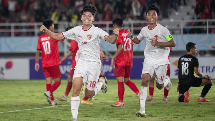Foto : Timnas Indonesia U-17 oke pada laga pertama di Kualifikasi Piala Asia U-17. (Foto: ANTARA FOTO/Mohammad Ayudha)