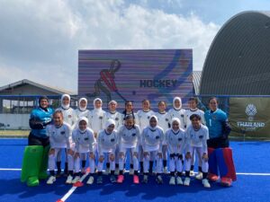 Tim hockey putri Indonesia yang berlaga di SEA Games Thailand.