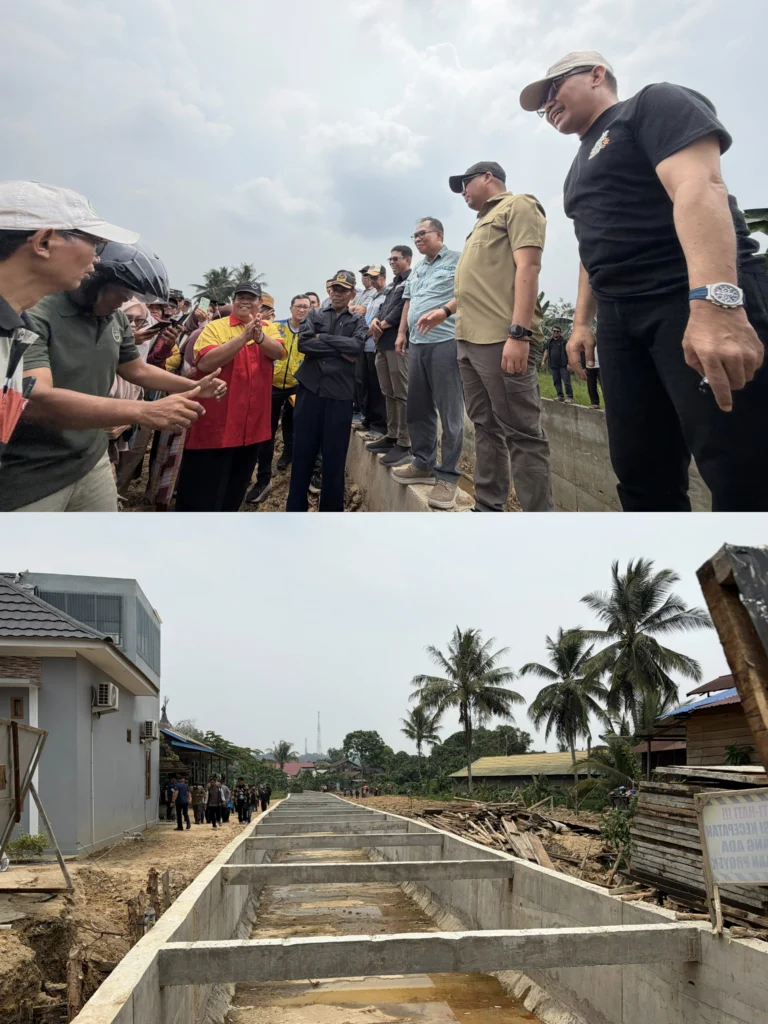 Bupati Kukar, Aulia Rahman Basri bersama Walikota Samarinda, Andi Harun, saat melakukan peninjauan dilapangan.(Foto:Rian)