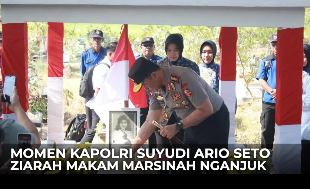 Momen Kapolri Suyudi Ario Seto Ziarah Makam Marsinah Nganjuk