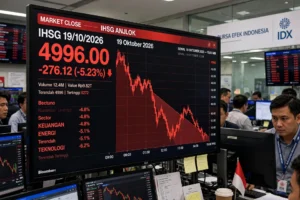 Ilustrasi IHSG Anjlok Parah Hari Ini, 691 Saham Kompak Memerah