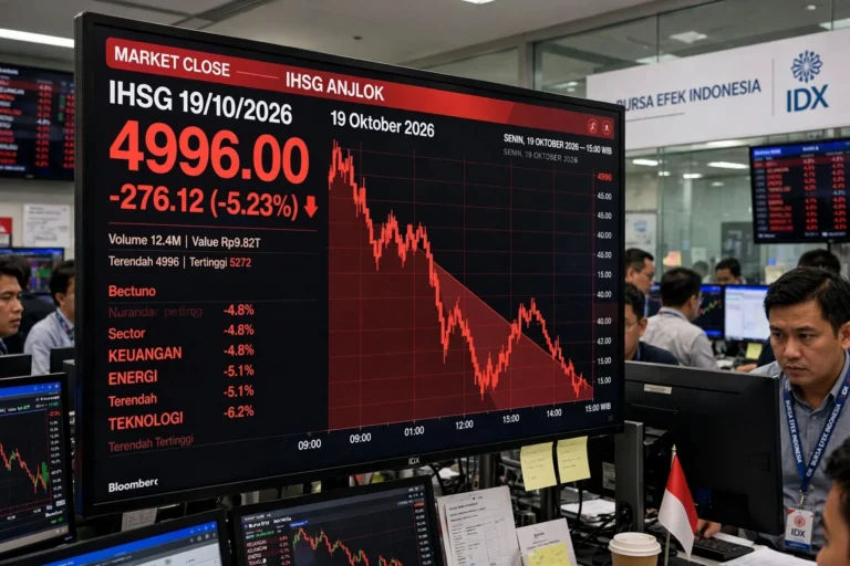 Ilustrasi IHSG Anjlok Parah Hari Ini, 691 Saham Kompak Memerah