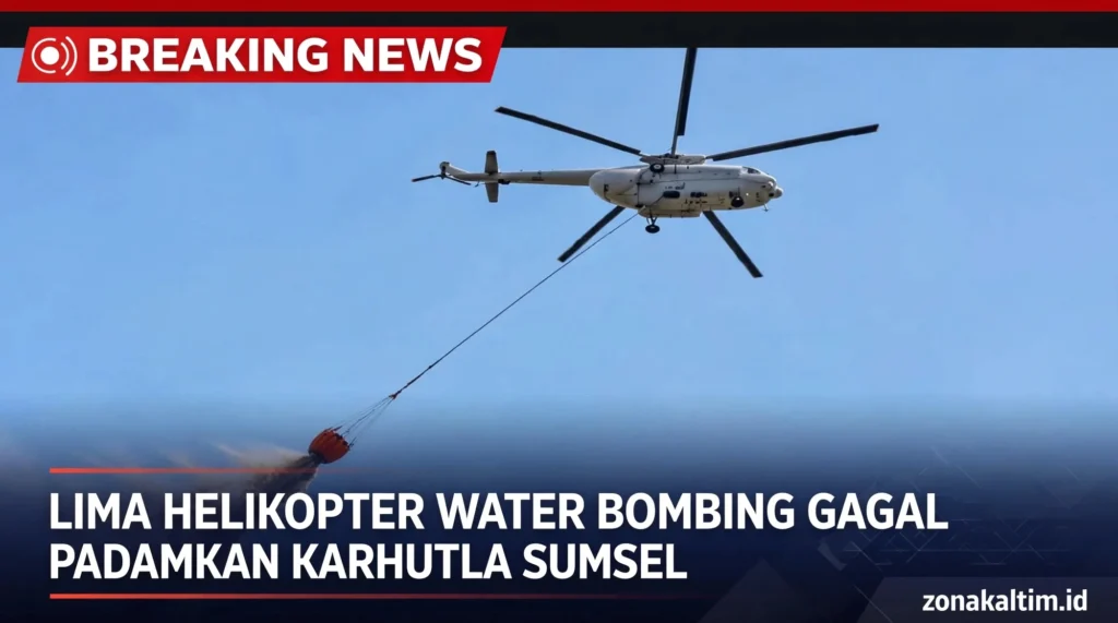 Lima Helikopter Water Bombing Gagal Padamkan Karhutla Sumsel